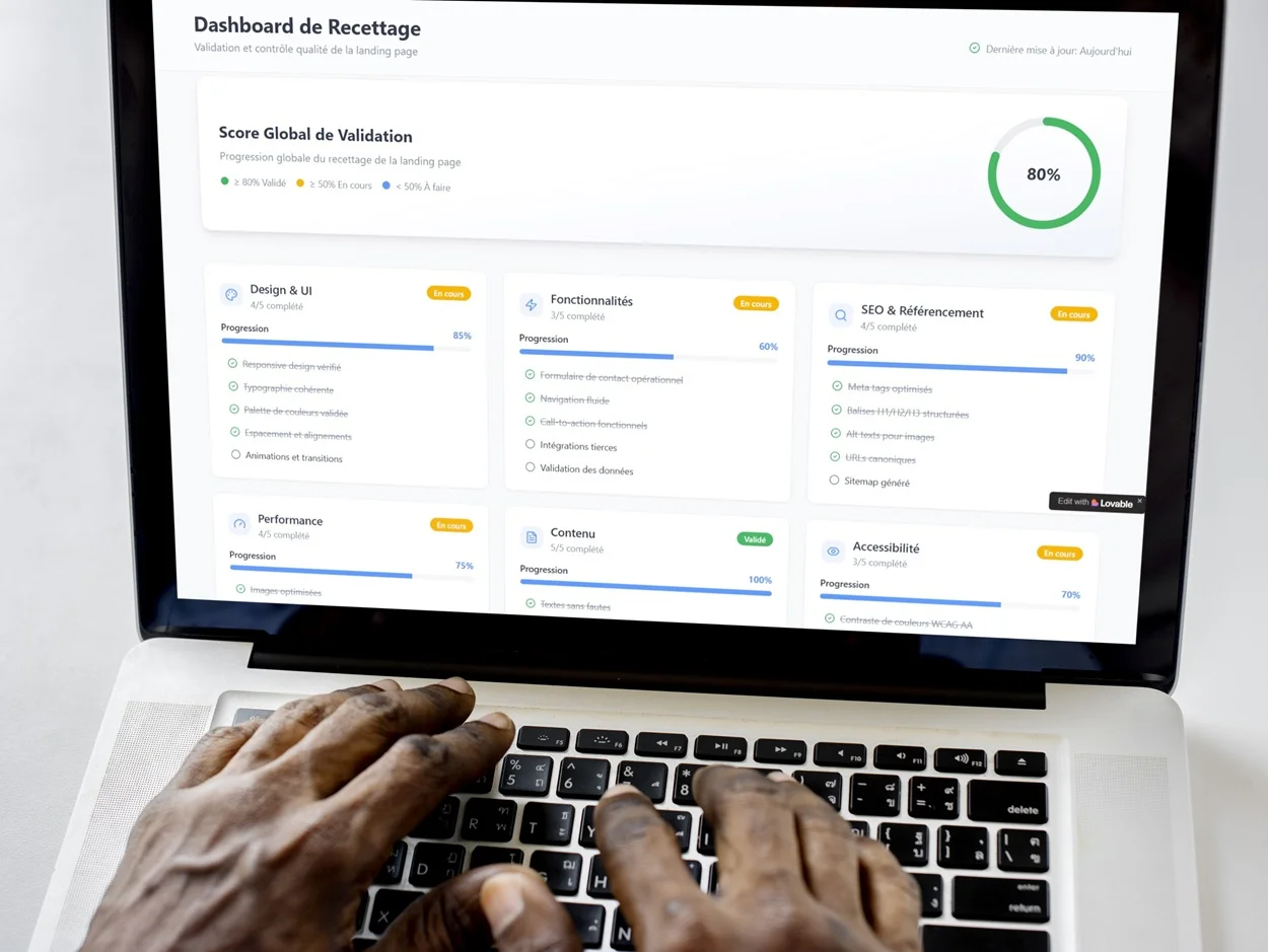 Landing page Analyse & cadrage - Les Complices