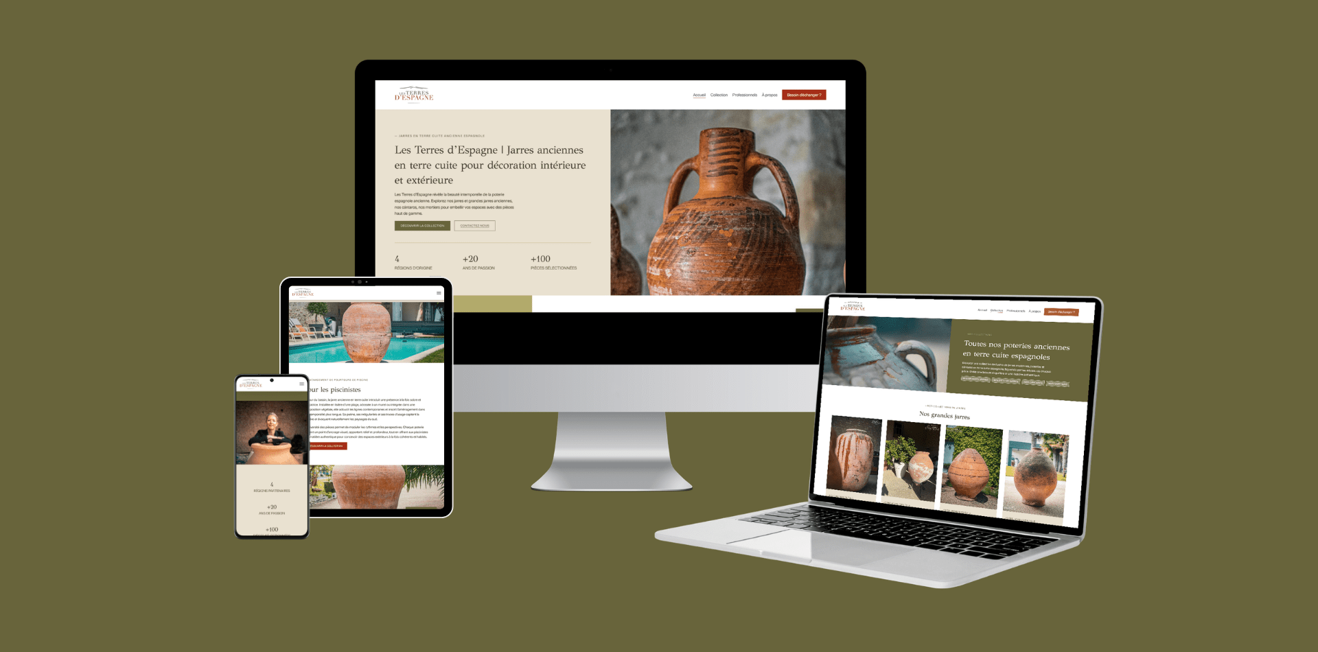 Mockup Création d'un site web marchand pour Les Terres d'Espagne