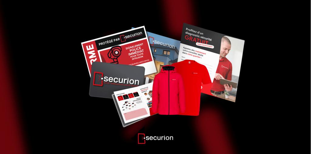 Création de l'identité de marque et impression multisupport pour Securion - Les Complices