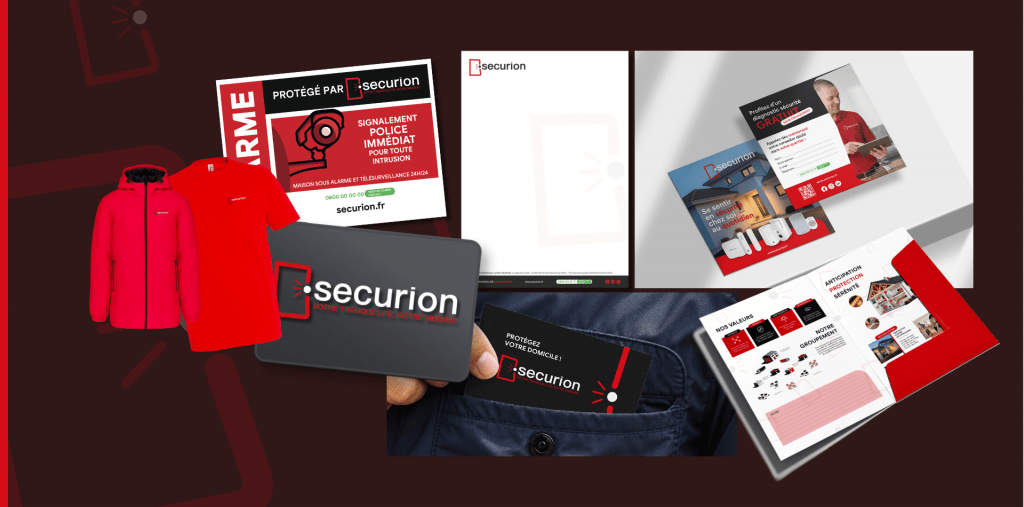 Création de l'identité de marque et impression multisupport pour Securion - Les Complices