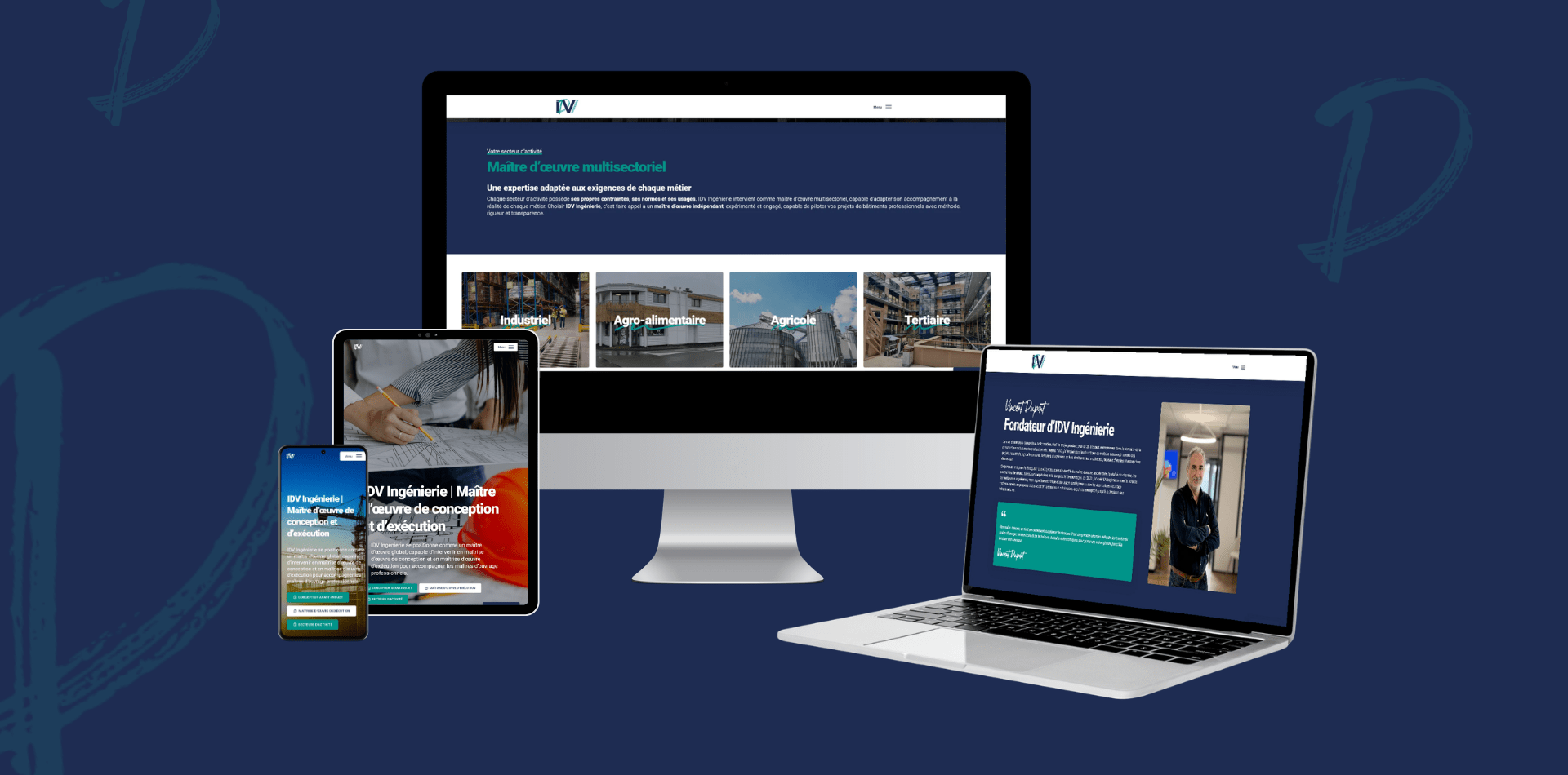 Mockup Création Site Web IDV Ingénierie Maitre d’œuvre indépendant Grand Ouest France