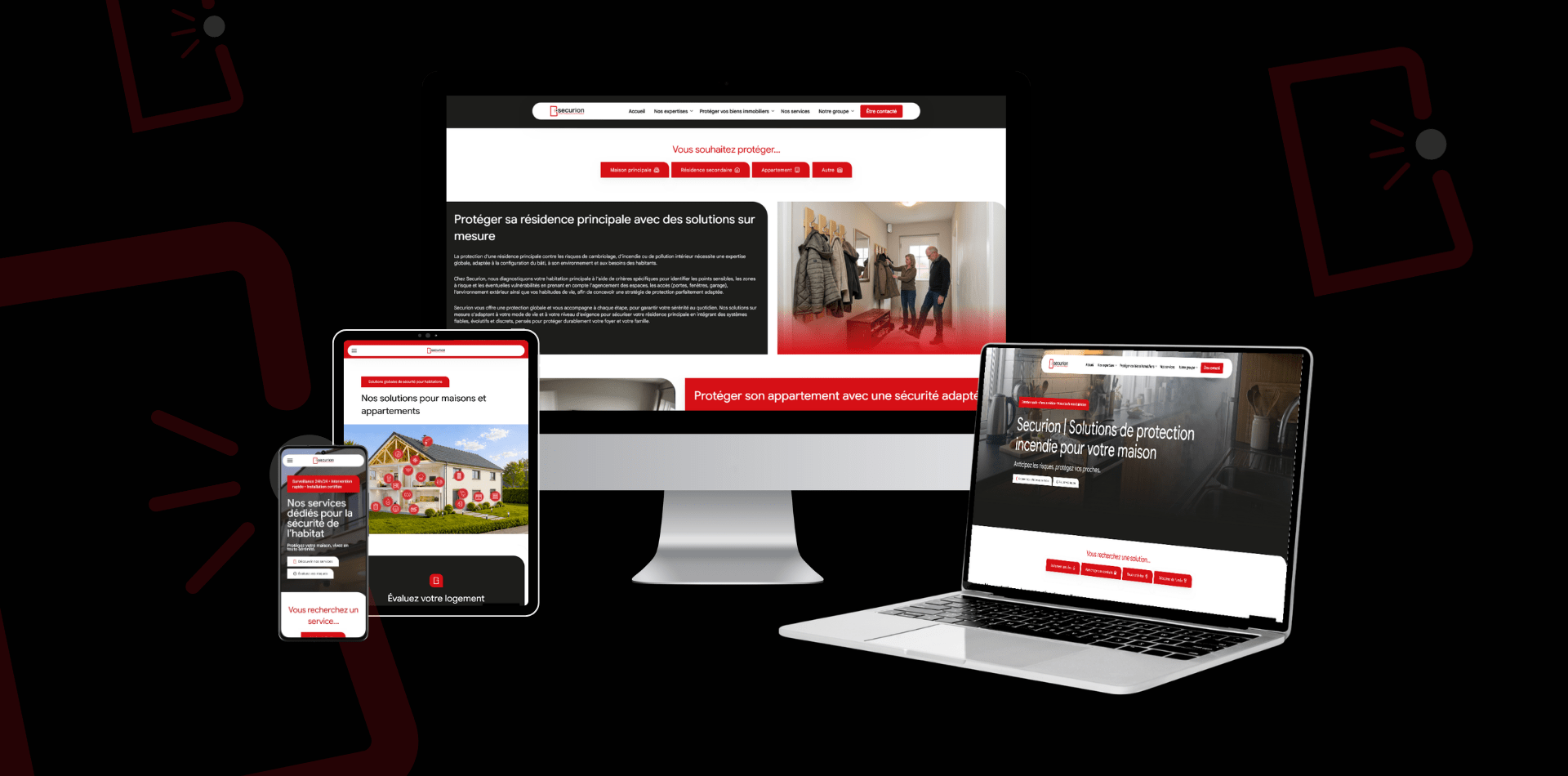 Mockup Création d'un site de génération de leads pour Securion