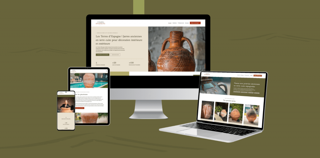 Mockup Création d'un site web marchand pour Les Terres d'Espagne à Poitiers